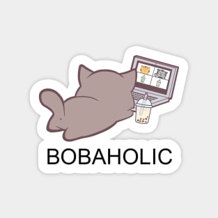 Quarantine With A Bobaholic Kitty! Sticker